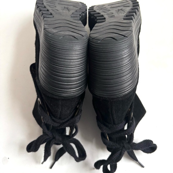 Fly London Yama Suede Wedge Ankle Boots Black Size EU 39 US 8-8.5 - Picture 14 of 16